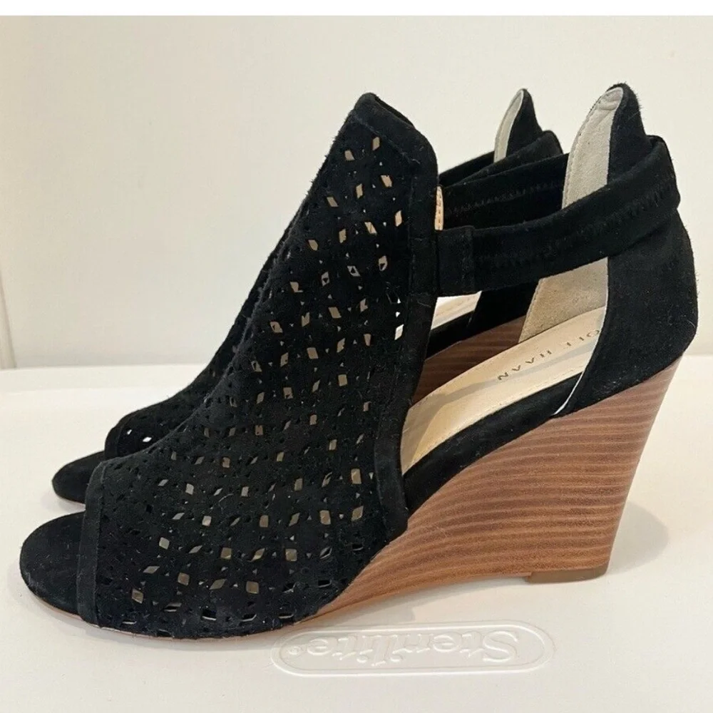 Cole Haan Edie Wedge Black Suede Bootie